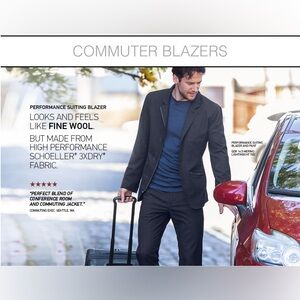 QOR Small Performance Suiting Commuter Blazer Heathered Dark Gray Orig$298